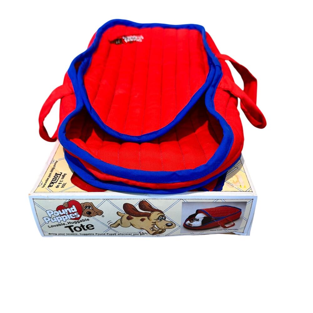 Vintage Tonka Pound Puppies Carrier Tote Bag 7814 In Box 1985 Red Blue No Puppy
